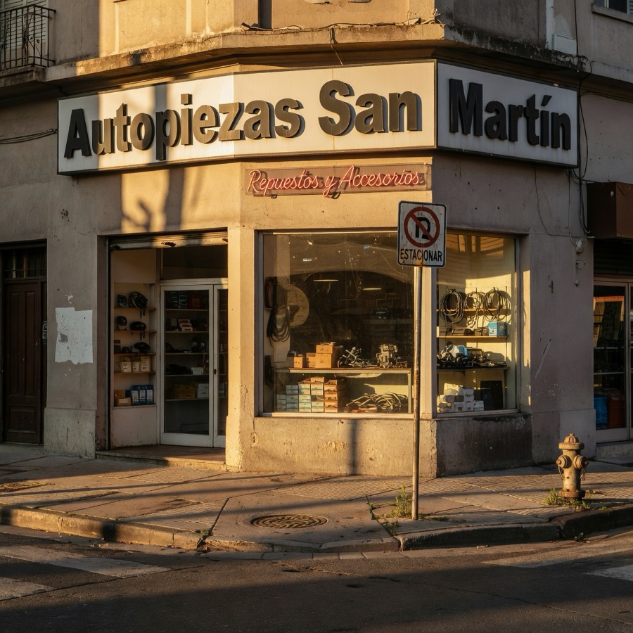 Interior del local de Autopiezas San Martín
